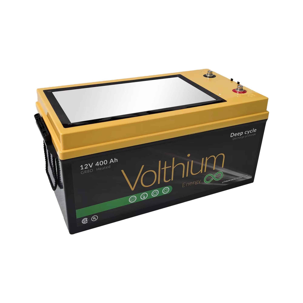 VOLTHIUM - Batterie au Lithium 12.8V 400Ah avec bouton On/Off et système de refroidissement - 12.8-400-G8DY-CO
