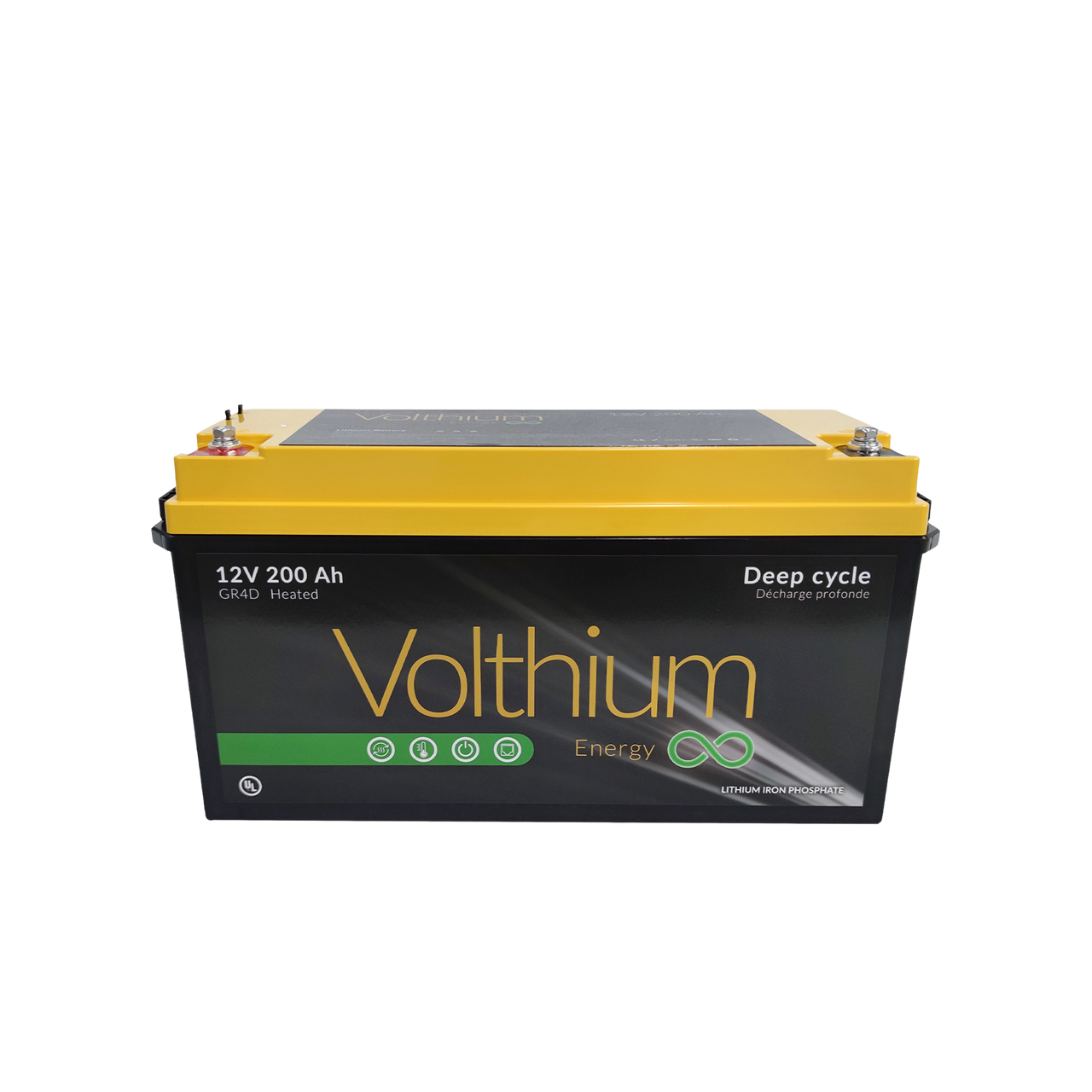 VOLTHIUM - Batterie au Lithium 12V 200Ah Auto chauffante - 12.8-200-G4DY-CH2O