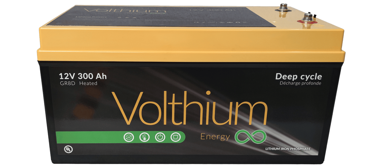 VOLTHIUM - Batterie 12.8V 300Ah - Auto chauffante et Bouton On/Off- 12.8-300-G8DY-CH2O