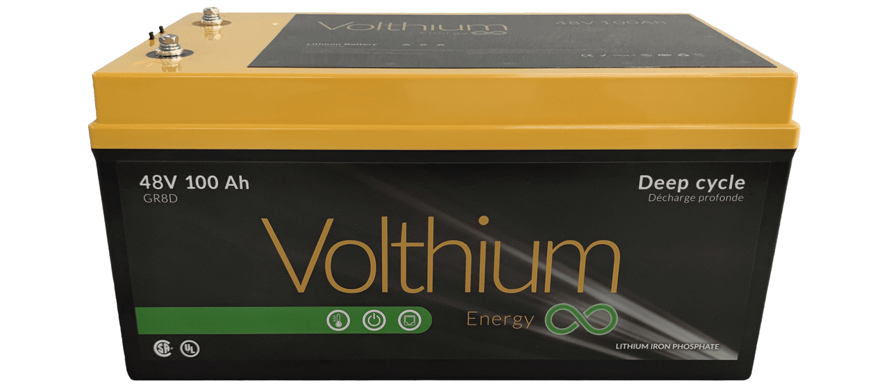 VOLTHIUM - Batterie au Lithium 48V 100 Ah avec Soft-Start et Bouton On/Off - Groupe 8D - 48.0-100-G8DY-COSS
