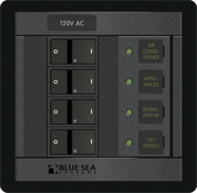 Blue Sea Systems - AC Magnetic Breaker Panels with Hydraulic/Magnetic Breakers