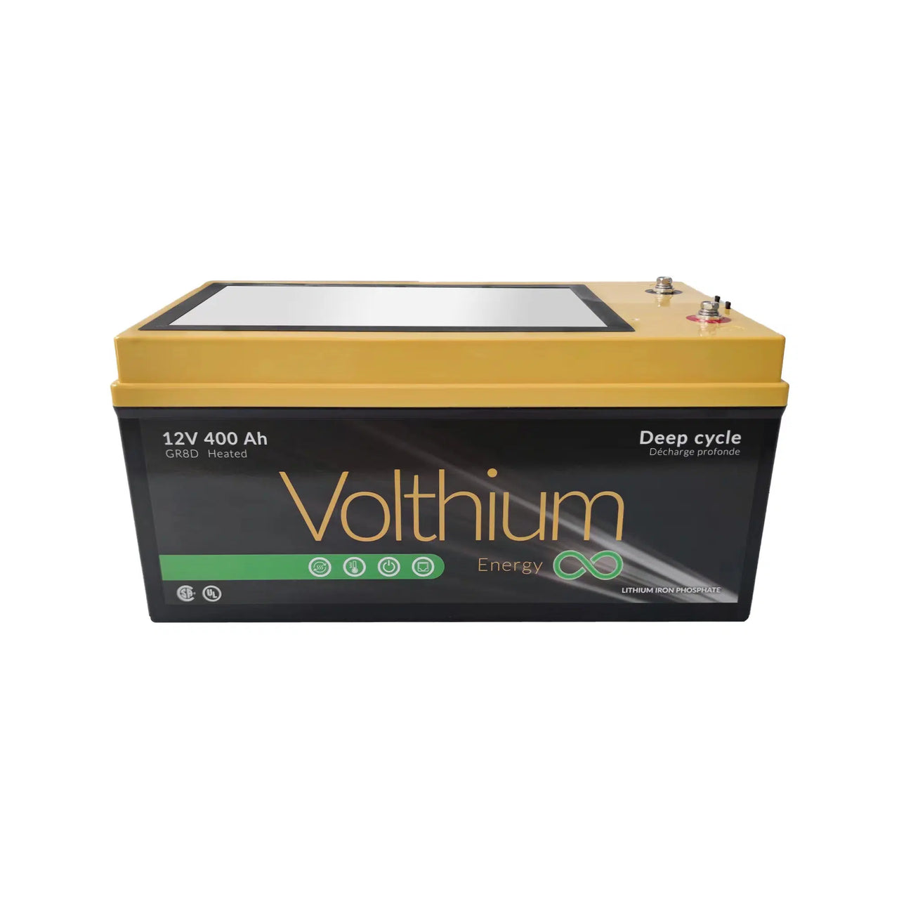 VOLTHIUM - Batterie au Lithium 12V 400Ah 8D Auto chauffante - 12.8-400-G8DY-CH2O