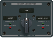 Blue Sea Systems AC 30 Amp 2 Position + OFF Rotary Switch Panel, 2 Pole - BSS8367