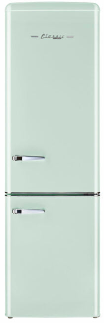 Réfrigérateur 12/24 V Unique Classic Retro 10 pi³ (275 L), congélateur en bas (UGP-275L), vert menthe