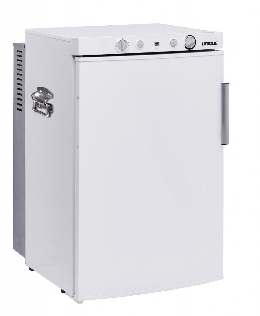 Réfrigérateur portatif au propane Unique 3 voies 3,4 pi³ (96 L) (UGP-3 SM), blanc
