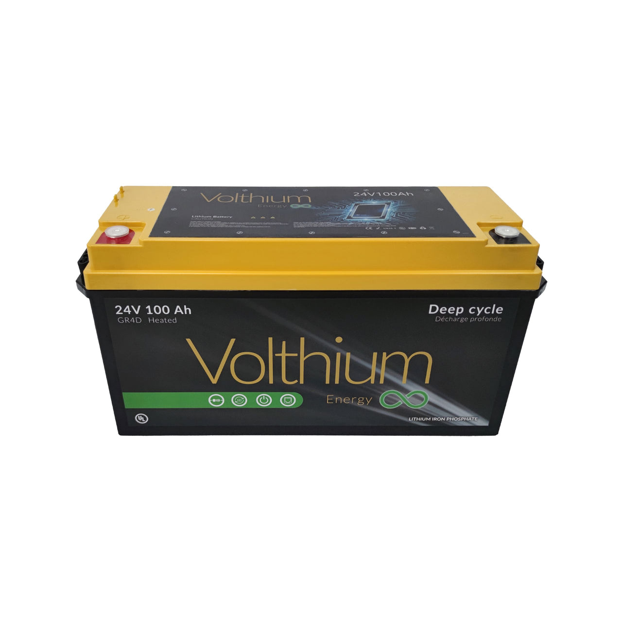 VOLTHIUM - 24V 100AH ​​Lithium Battery - 25.6-100-G4D-CO