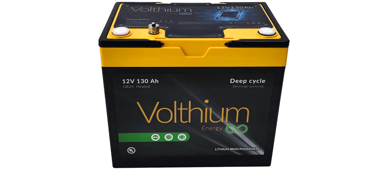 VOLTHIUM - Batterie au Lithium 12.8V 130Ah Groupe 24 Autochauffante - 12.8-130-G24Y-CHSS