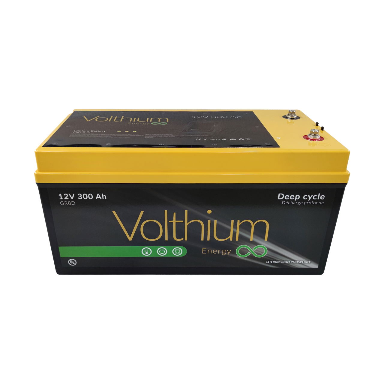 VOLTHIUM - Batterie au Lithium 12.8V 300Ah - 12.8-300-G8D-C
