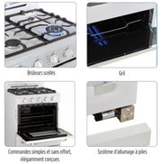 Cuisinière au propane Unique Classic Retro 24 po, blanche (UGP-24CR OF1 W)