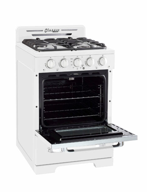 Cuisinière au propane Unique Classic Retro 24 po, blanche (UGP-24CR OF1 W)