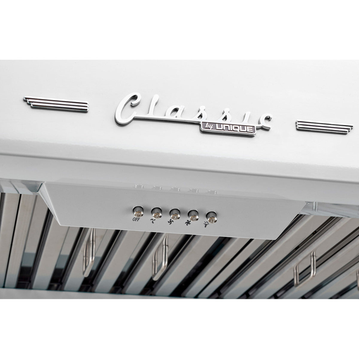 Commandes de la hotte Unique Classic Retro 24 po blanche