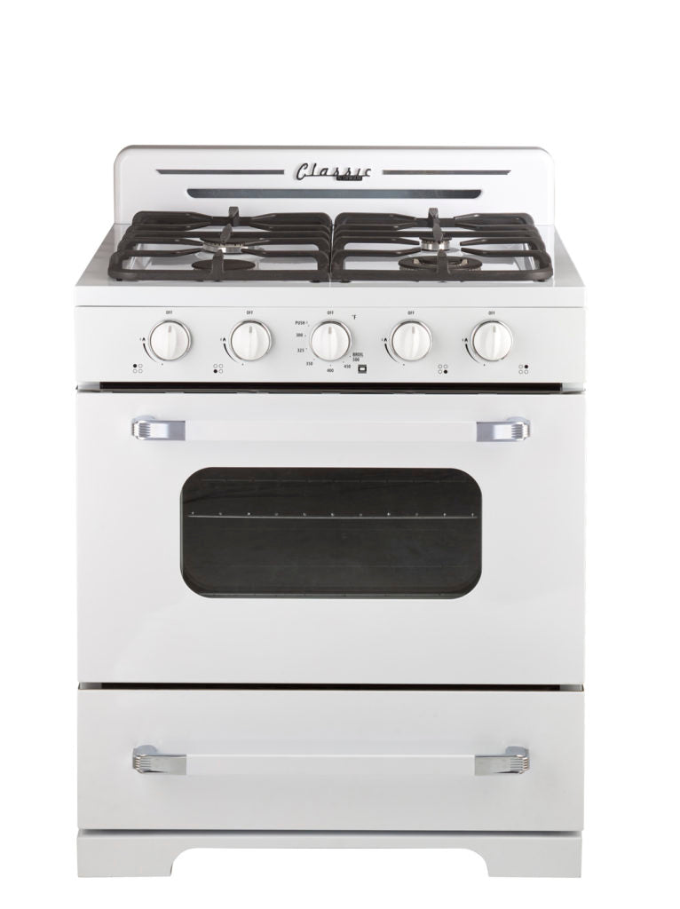 Cuisinière au propane Unique Classic Retro 30 po (UGP-30CR OF2), blanc