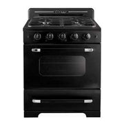 Cuisiniere au propane Unique Classic Retro 30 po noire UGP-30CR B, vue de face
