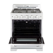 Cuisiniere Unique Classic Retro 30 po blanche, four ouvert