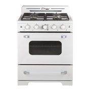 Cuisiniere au propane Unique Classic Retro 30 po blanche UGP-30CR W, vue de face
