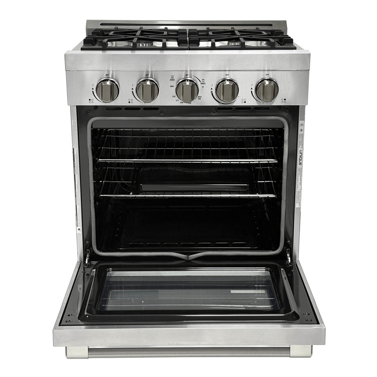 Cuisinière au propane Unique moderne hors réseau 30 po (UGP-R30OCLP), acier inoxydable