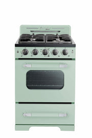 Cuisiniere au propane Unique Classic Retro 24 po vert menthe UGP-24CR LG, vue de face