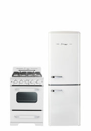 Cuisiniere Unique Classic Retro 24 po blanche installee en cuisine