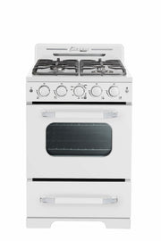 Cuisiniere au propane Unique Classic Retro 24 po blanche UGP-24CR W, vue de face