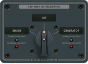 Blue Sea Systems - Panneau de commutateur rotatif AC 30 ampères 2 positions + OFF, 2 pôles - BSS8367